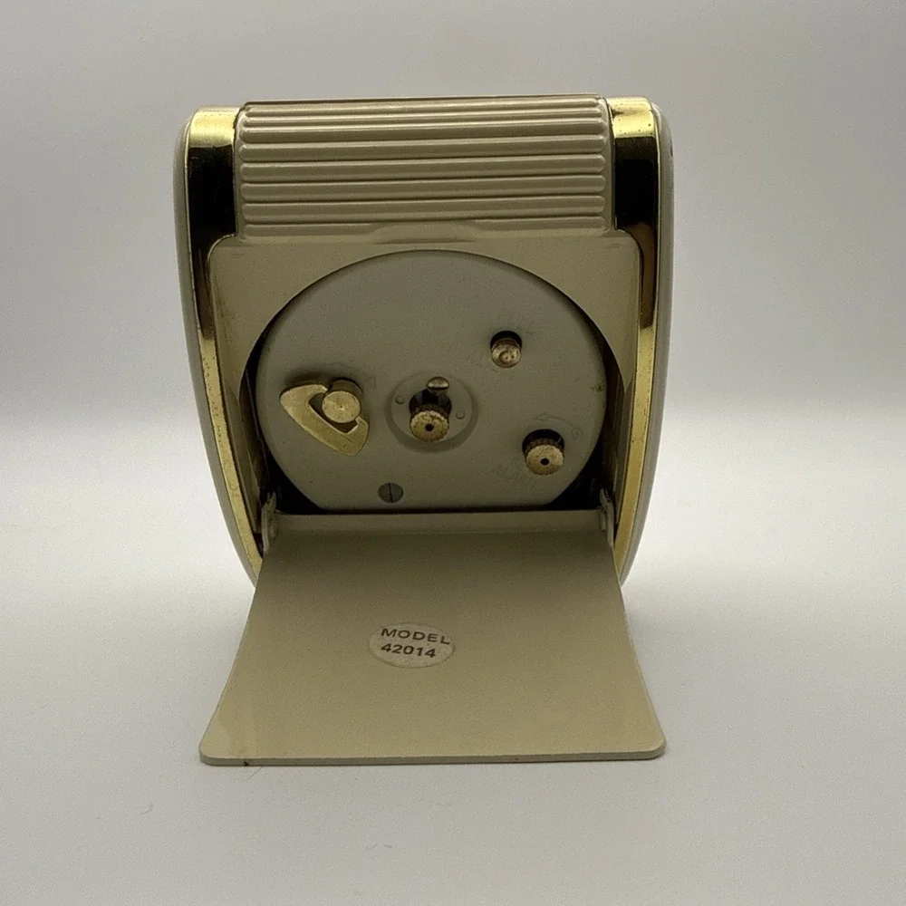 Vtg Westclox Travel Alarm Clock Art Deco Roll Top Wind Up Works Great